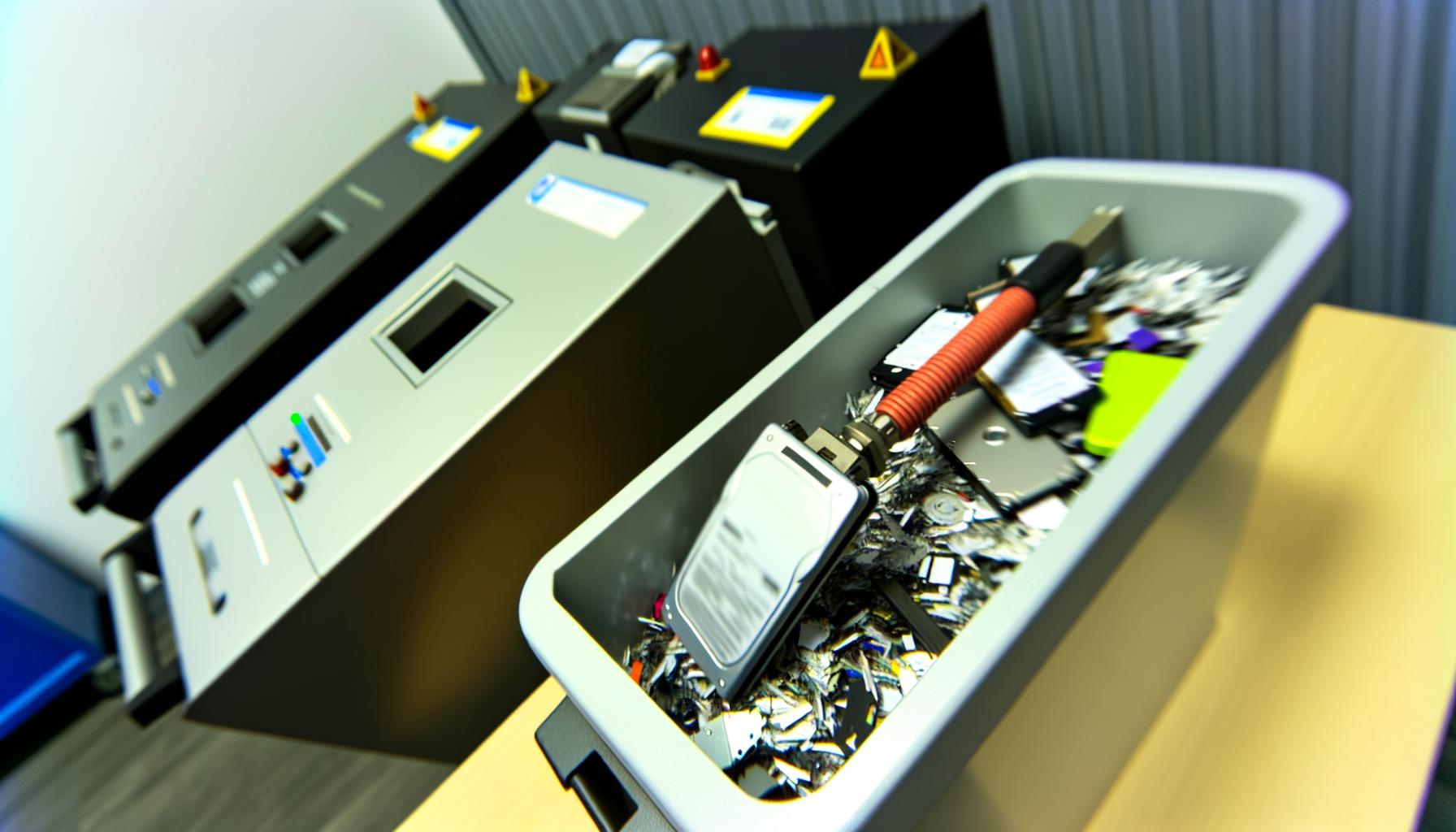Efficient hard drive recycling for secure data disposal and environmental protection
