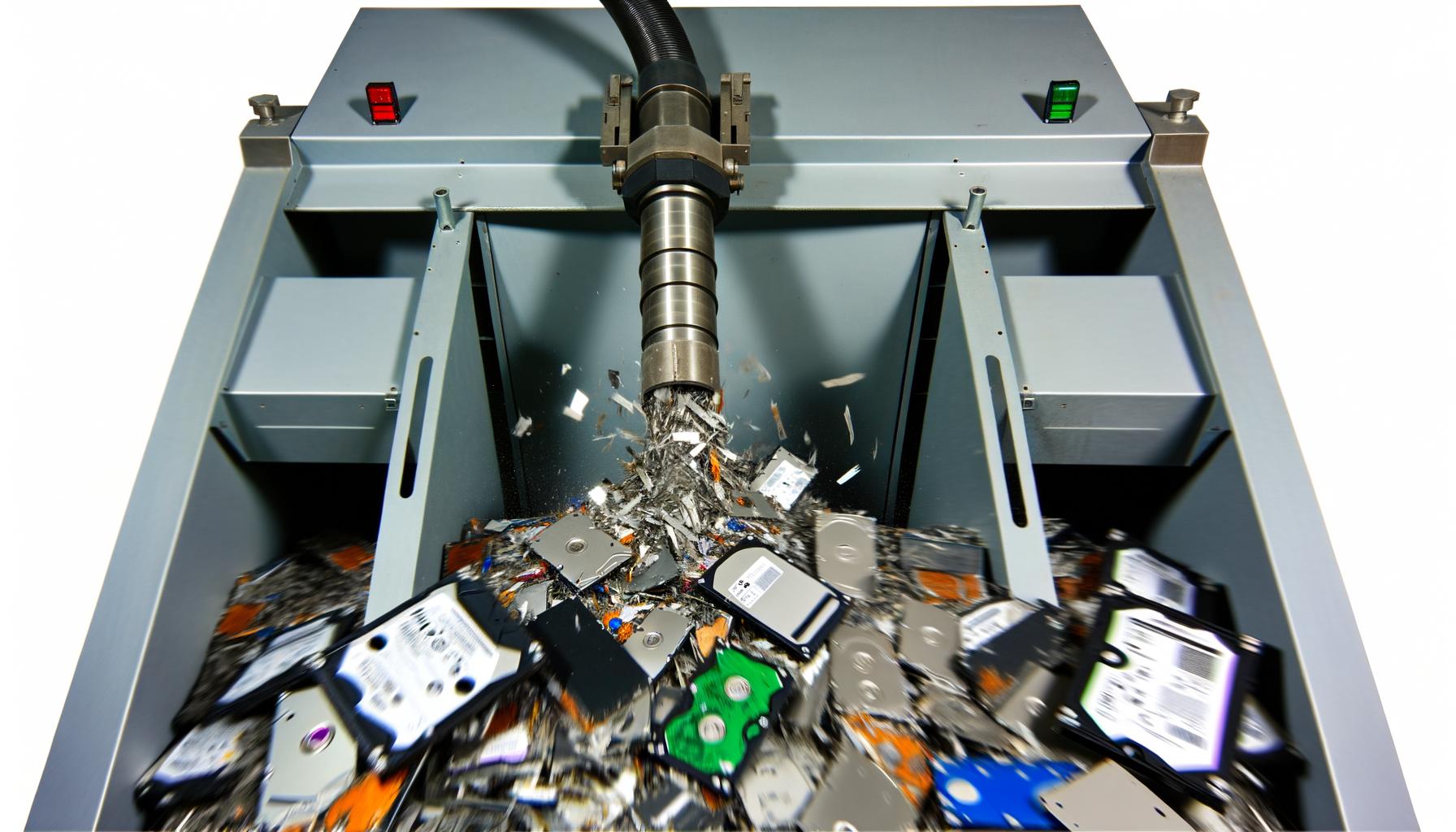 Hard drive shredding guarantees secure data destruction